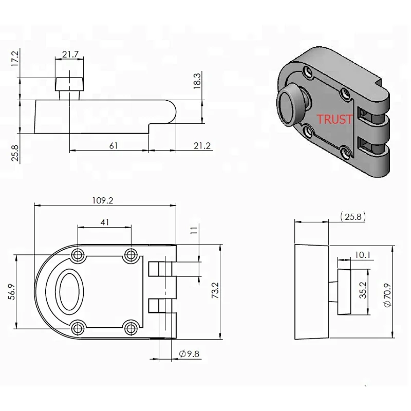 TRUST J2661 YP Jimmy Proof Deadlock Single Cylinder Brass Color