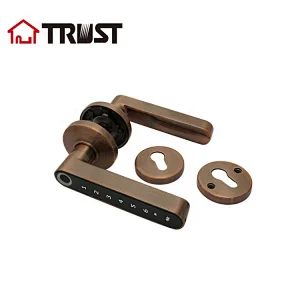 TRUST9402-AC Smart Lock Fingerprint Door Lock, Keypad Deadbolt Lock Keyless Entry Door Lock Deadbolt, Front Door Lock with Key, Fingerprint Lock for Door, Antique Copper