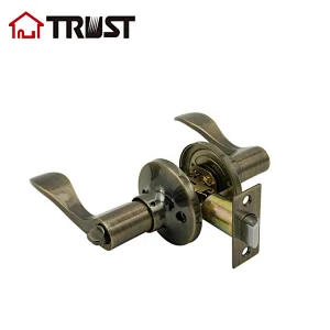 TRUST 6462-AB ANSI Grade 3 Tubular Lever Lock Bathroom Function In Antique Brass Finish