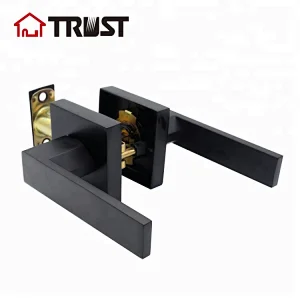 TRUST 6913-MB Tubular Lever Handle Interior Doors Matte Black Passage function Heavy Futy Door Lock