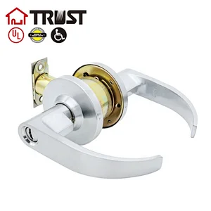 TRUST 4492-SC  Heavy Duty US26D Finish Commercial Cylindrical Lever Door Lock with Privacy Function