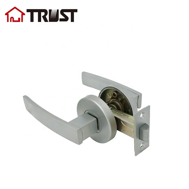 TRUST ZH037-PS-SC  Modern Door Handles Levers (Passage) in Satin Chrome - Polished Chrome Finish