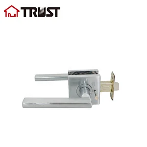 ZH036 S-BK-SC Polished Chrome Door Knobs Privacy Function Without Keys, Bedroom Bathroom Door Knobs Interior for Left or Right Handed Doors, Modern Door Levers