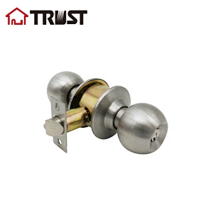 TRUST 3871-SS Interior Door Handles Cylinder  Stainless Steel Security Rose Handle Knobs Lock