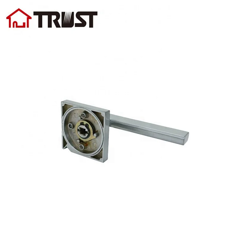 TRUST ZH036 S-DM-SC Square Dummy Door Levers Satin Chrome, Heavy Duty Door Lock Hardware,One-Side