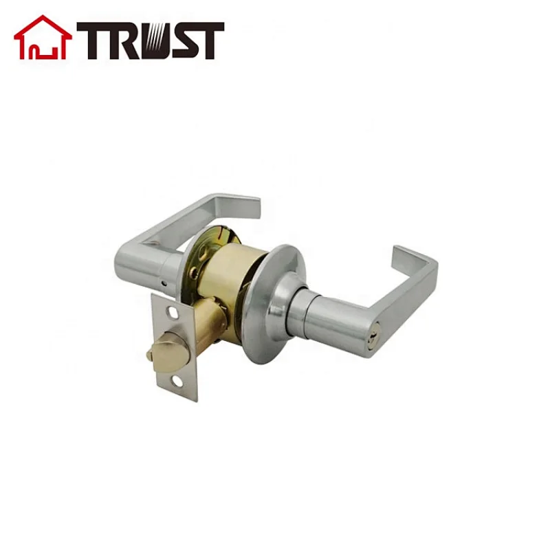 TRUST 3431-SC ANSI Grade 3 Lever Handle Cylindrical Door Lock In Satin Chrome