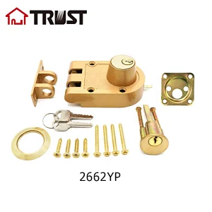 TRUST J2662 YP Jimmy Proof Deadlock Double Cylinder Brass Color