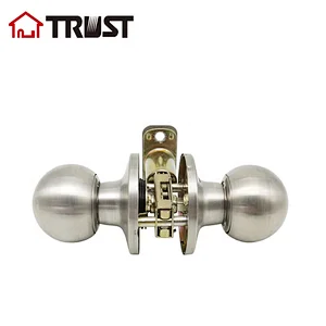 TRUST 6873-SS American style Tubular Knob Door Lock ANSI Grade 3  Keyed Entry Round Knob Lock