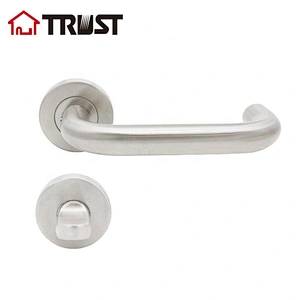 TRUST TH001-SS-ESBK Bathroom Privacy Lever Lock with Large Indicator for Men Women Restroom Inuse or Vacant, Perfect for Professional Office Buildings Apartment Airbnb Warehouse