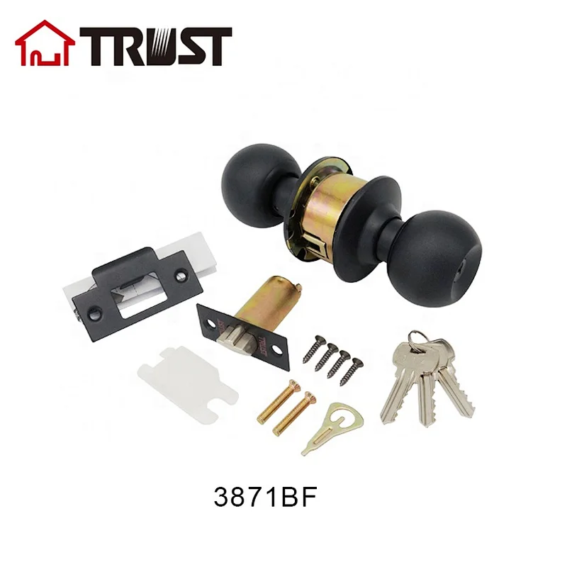 TRUST 3871-BF Cylindrical Round Knob Wood Door Lock SS304 Double Ball Knob Handle