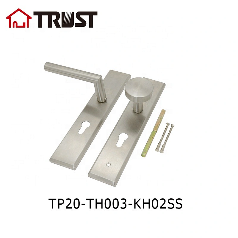 华信TP20-TH003-KH02SS 方角不锈钢面板执手锁 室内防盗门面板拉手门锁