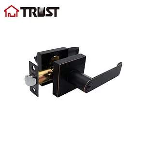 TRUST 6931-RB Grade 3 Heavy duty  Tubular Door Handle Black Door Lock In Oil Rubbed Bronze