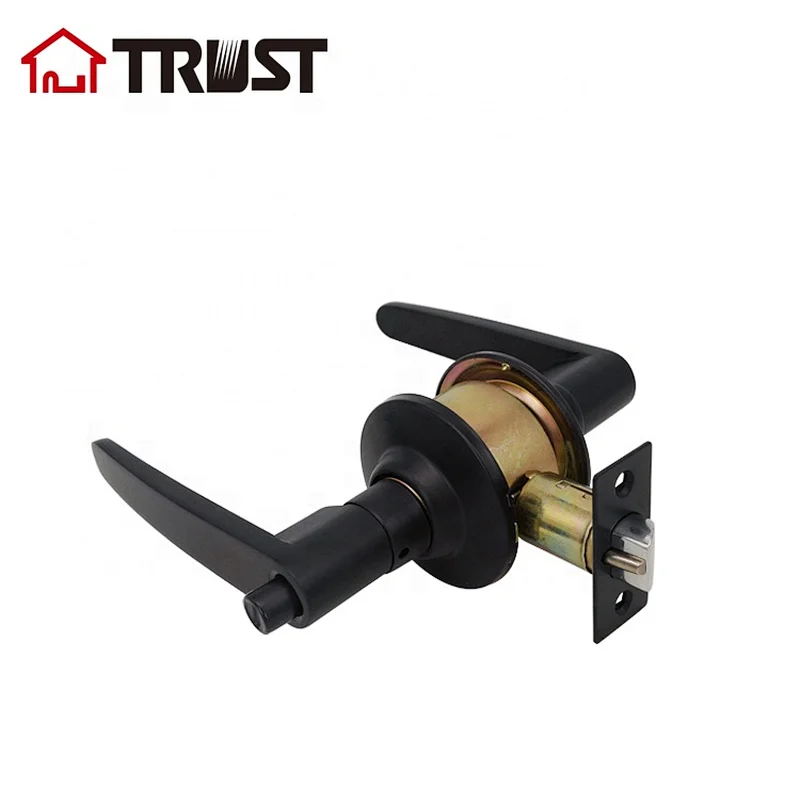 TRUST 3411-MB Lever Type Door Handle Cylindrical Lock Grade 3 Straight Entry Door Lever,Mat Black
