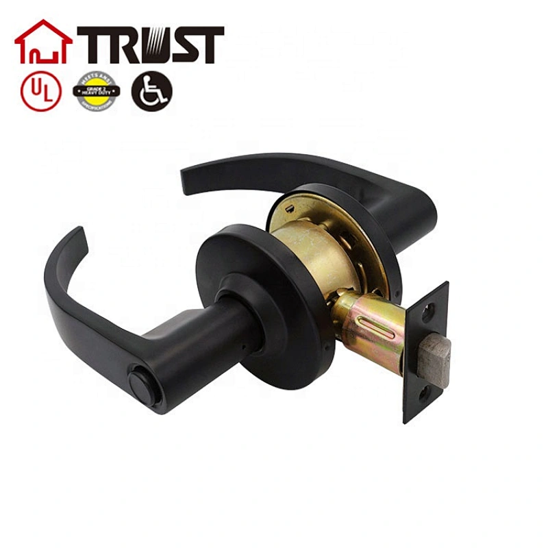 TRUST 4492-MB  Zinc Alloy Lever Handle ANSI Grade 2 Commercial Lever Door Lock Black Door Lock