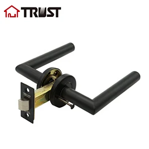 TRUST TH003-BL-BK  Bathroom Tube Lever Handle Privacy Door Lock Black Color Handle