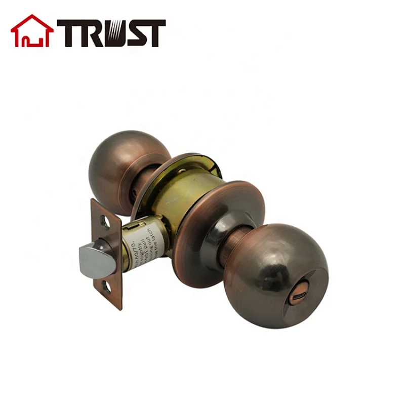 TRUST 3872-AC Stainless Steel  Privacy Round Knob Door Lock Antique Copper