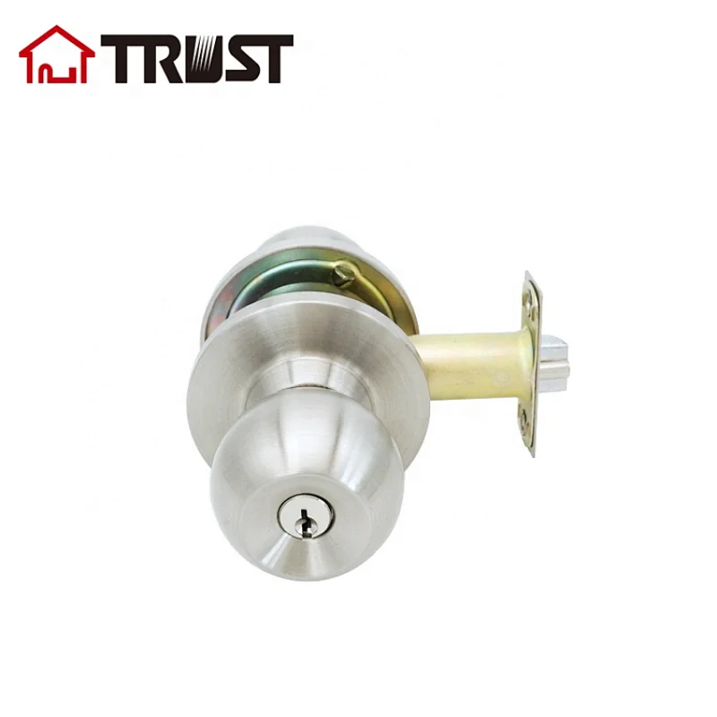 TRUST 3378(A)-SS Communication Cylindrical 70mm Latch r Knob Lock ANSI Grade 3 Door Lock