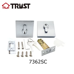 TRUST 7362-SC Low Profile Square Contemporary Deadbolt  In Polished Chrome by KW Keyway