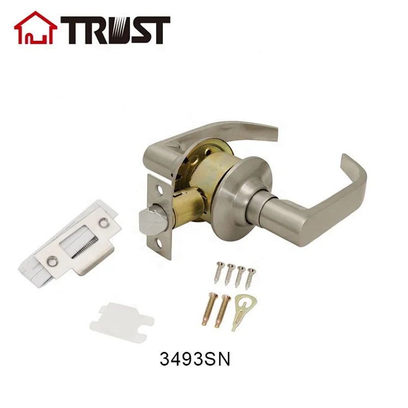 TRUST 3493-SN  American Style Cylindrical  ANSI Grade 3 Passage Function Door Lock