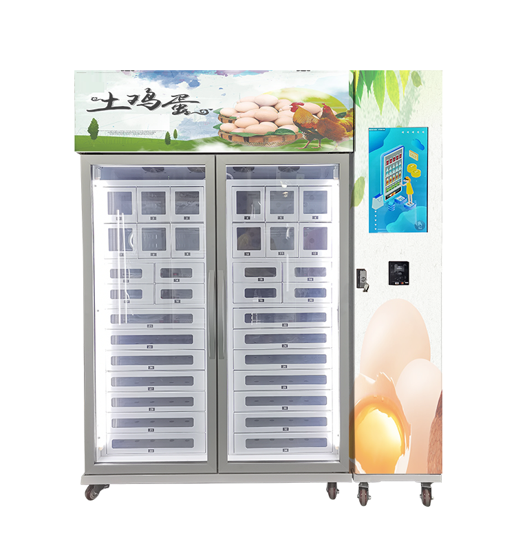 egg locker vending machine with cooling system and card reader, touch screen high-tech vending machine, micron smart vending machine supplier
