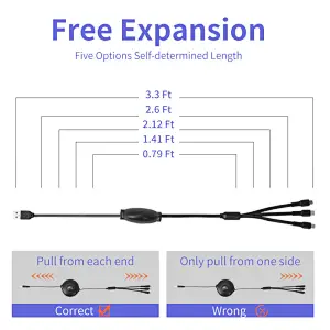 DAMAVO retractable usb c cable
