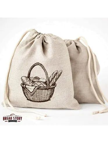 Reusable Natural Jute Food Bag Linen Drawstring Bread Packing Bag