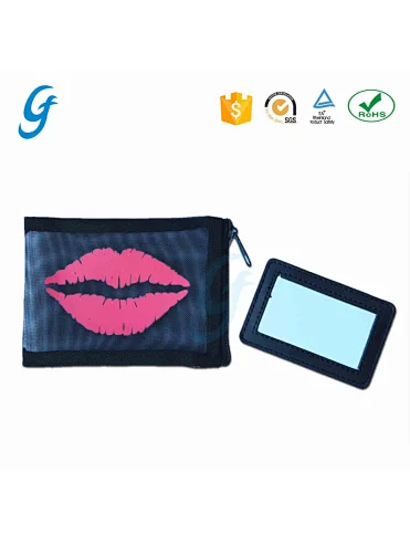 BLACK WHOLESALE PENCIL MAKEUP COSMETIC SMALL NYLON MESH ZIPPER POUCH BAG