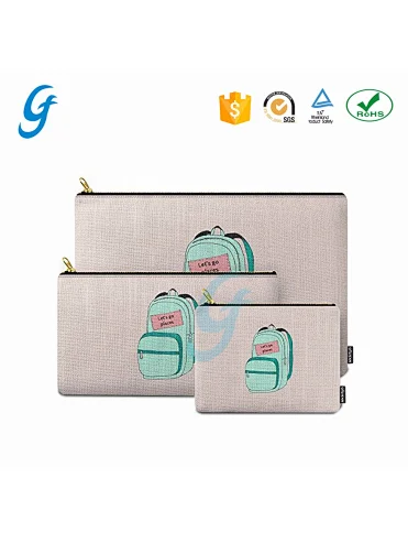 COSMETIC SMALL COTTON ZIPLOCK STAND UP WHOLESALE CANVAS CUSTOM PRINTED ZIPPER POUCH