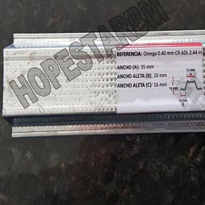 Galvanized perfil omega furring cannel paral