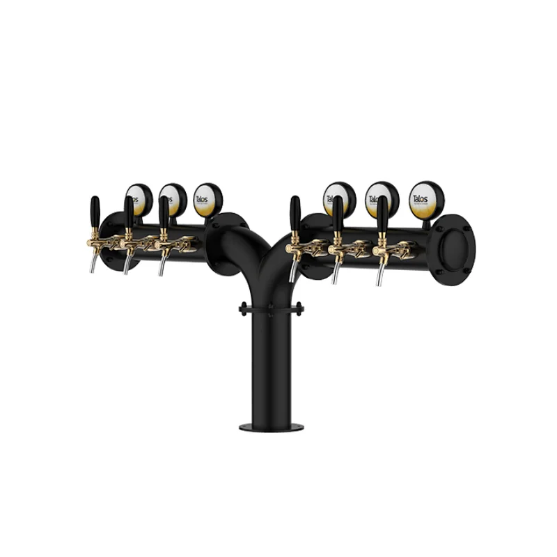 TALOS M Tower Stainless Steel 6 Tap Tower 102mm Beer Dispensing Equipment Draft Beer Tower (LED,Black)