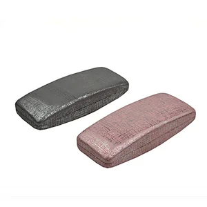 Silver Color Mixing Square Iron PU Leather Eyeglasses Hard  Case Metal Sunglasses Case
