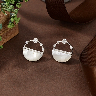 silver flower earrings dangle