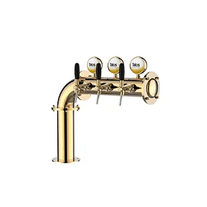 TALOS L Tower Stainless Steel 3 Tap Tower 102mm Beer Dispensing Equipment Draft Beer Tower (LED,PVD)