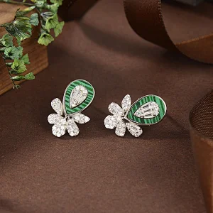 silver bear earrings