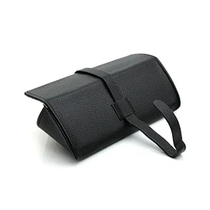 Mens Buckle-loop Soft Leather Glasses Case for Sunlgasses