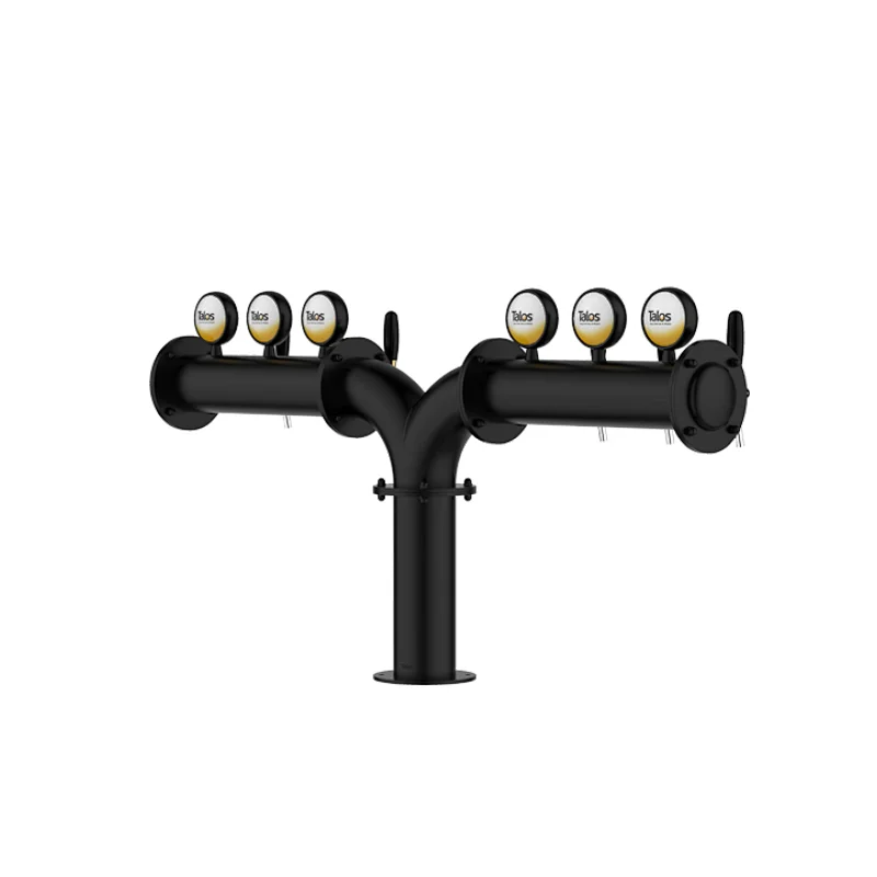 TALOS M Tower Stainless Steel 6 Tap Tower 102mm Beer Dispensing Equipment Draft Beer Tower (LED,Black)
