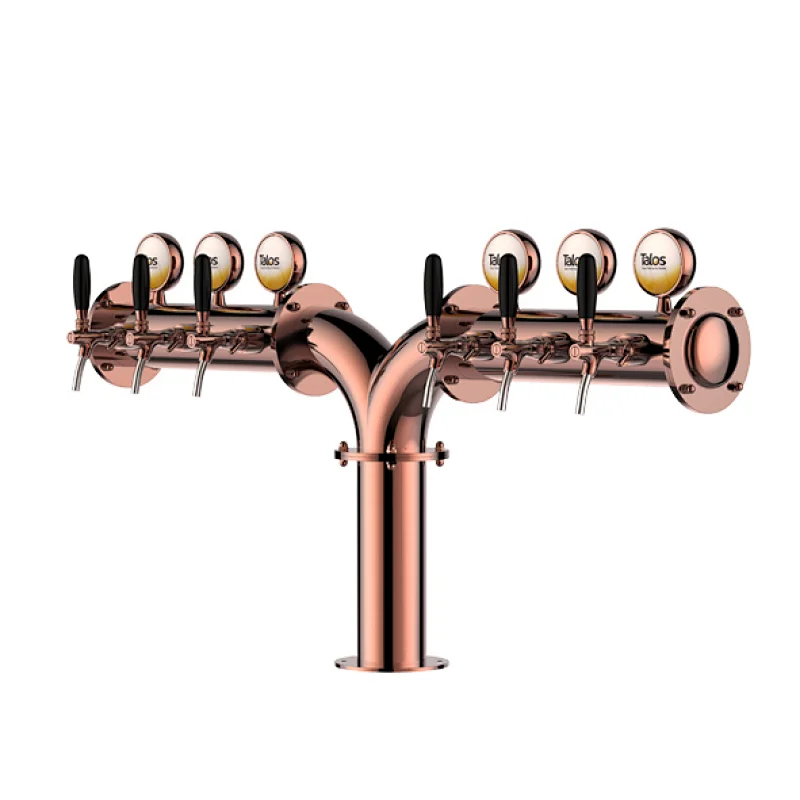 TALOS M Tower Stainless Steel 6 Tap Tower 102mm Beer Dispensing Equipment Draft Beer Tower (LED,Red Bronze)