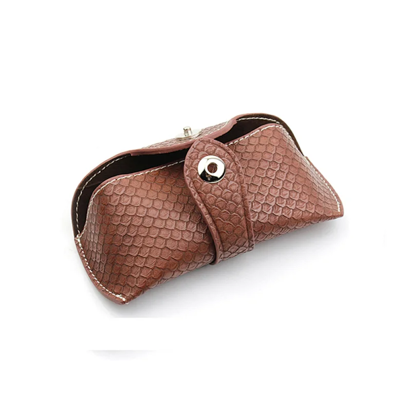 PU Sunglasses Case Perlage Soft Leather Eyewear Case With Button