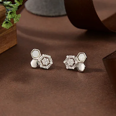 silver croissant earrings