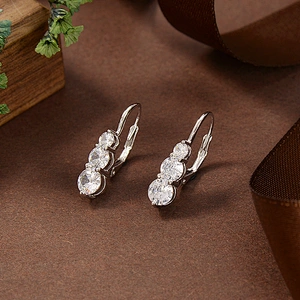 black and silver dangle earrings