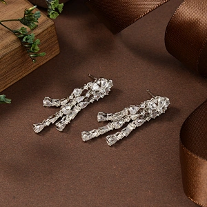 silver deer earrings