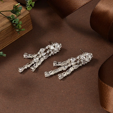 silver deer earrings