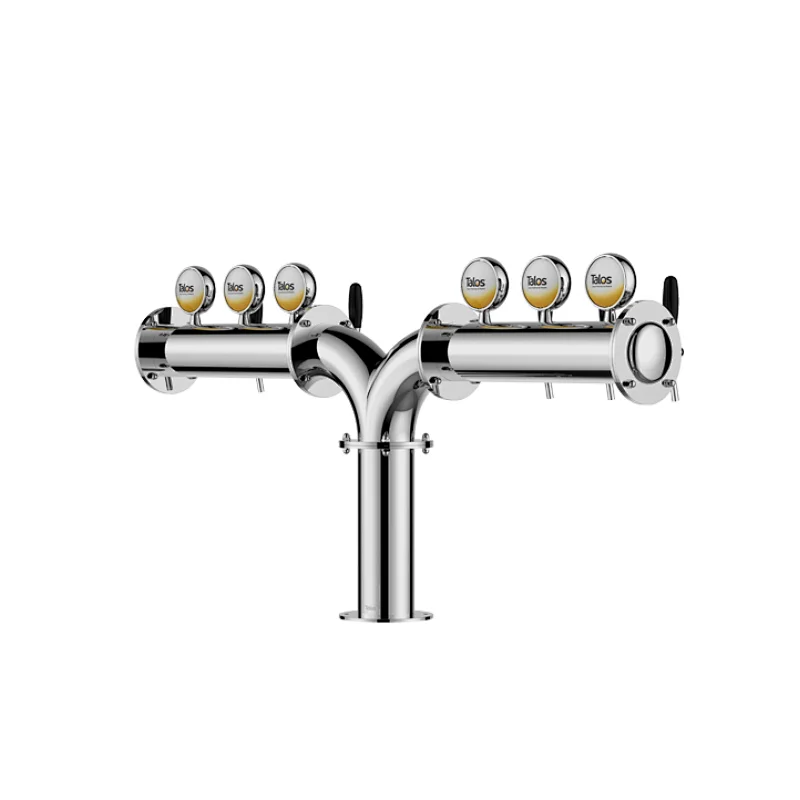 TALOS M Tower Stainless Steel 6 Tap Tower 102mm Beer Dispensing Equipment Draft Beer Tower (LED,Polished)