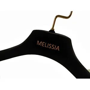 YT black velvet anti-slip surface clothes hanger with crossbar hot sale for dress and suits