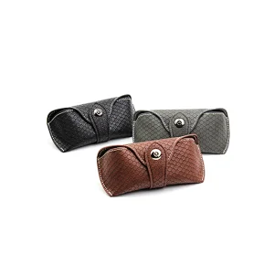 PU Sunglasses Case Perlage Soft Leather Eyewear Case With Button
