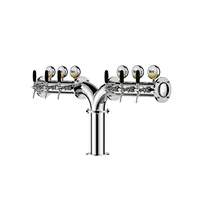 TALOS M Tower Stainless Steel 6 Tap Tower 102mm Beer Dispensing Equipment Draft Beer Tower (LED,Polished)