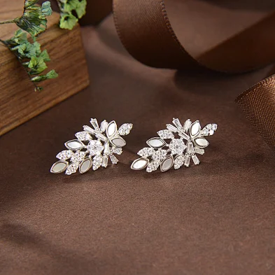 silver druzy earrings
