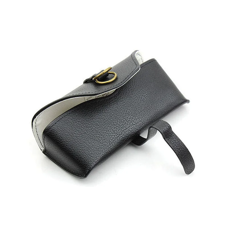 Buckle-loop Soft Leather Glasses Case