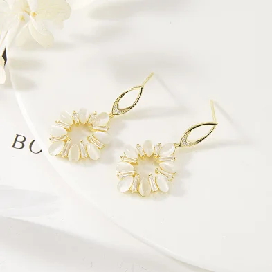 silver and black drop earrings