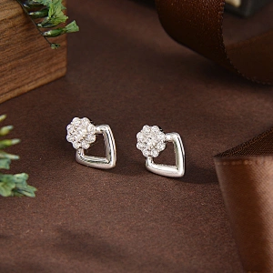 silver palm tree earrings